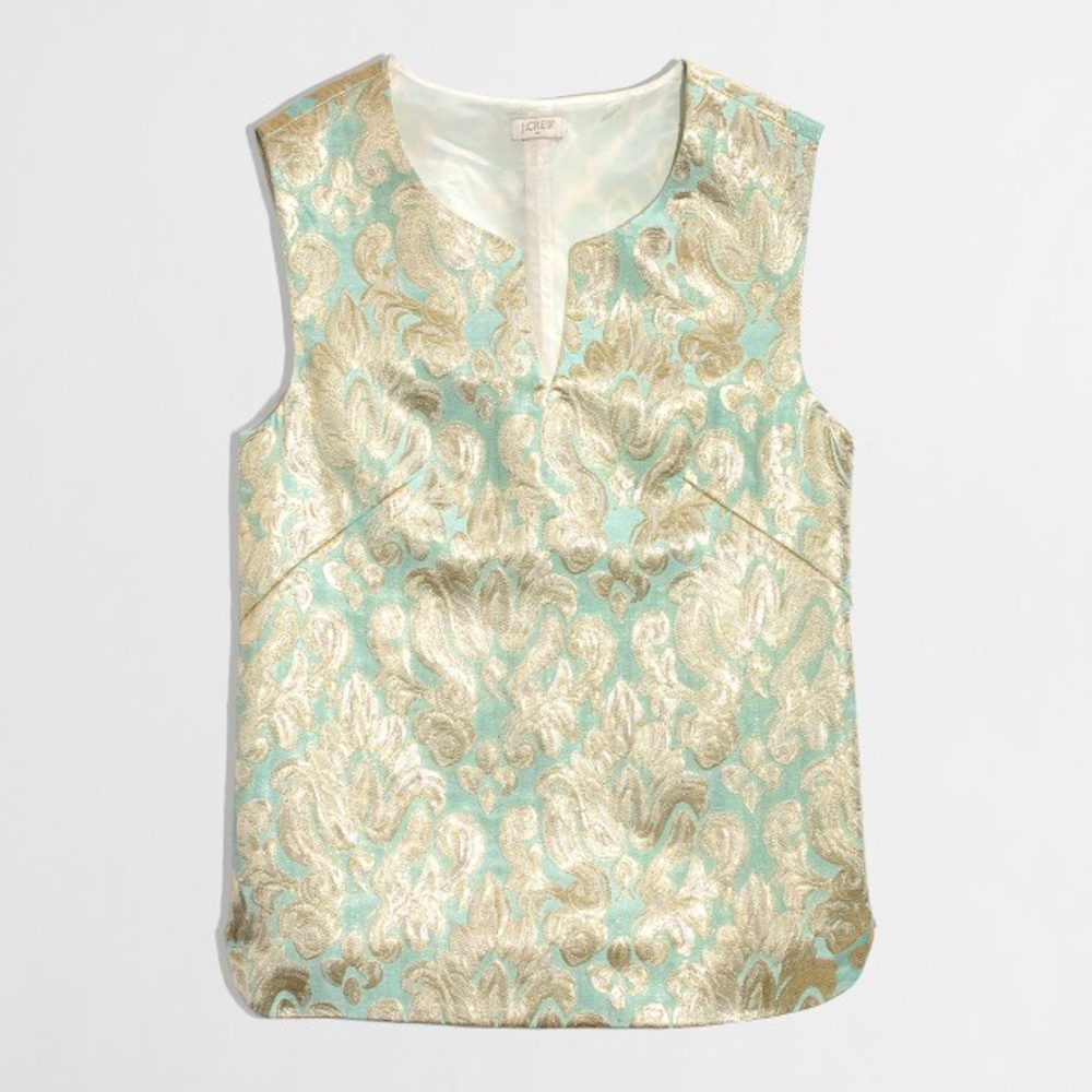 JCrew Factory gilded jacquard top in brocade