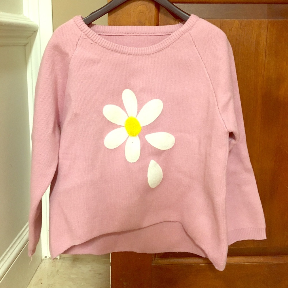 Embroidered pink sweater