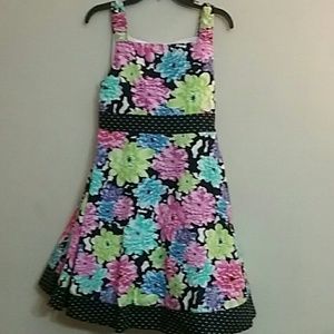 Bonnie Jean girls dress, plus size, floral,EUC