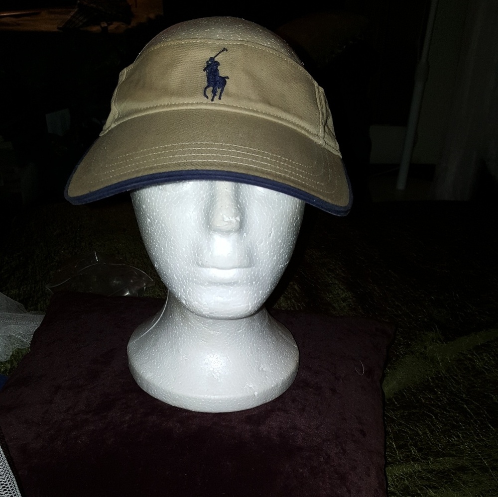 Ralph Lauren visor and fashion navy plaid and whit