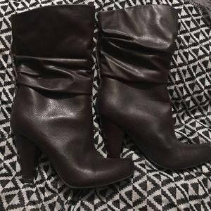 Dark Brown Boots 2 1/2 in. Heel