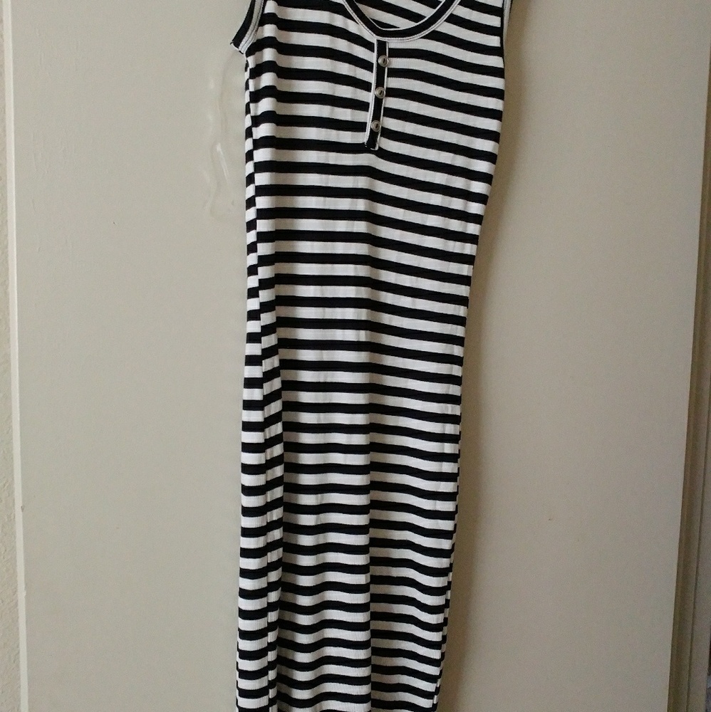 Black and white midi dress