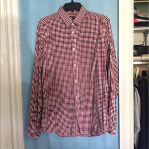 Men's H&M casual shirt red white and blue