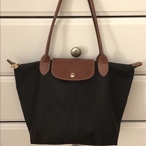 Longchamp Small Black  Le Pliage Shoulder Tote