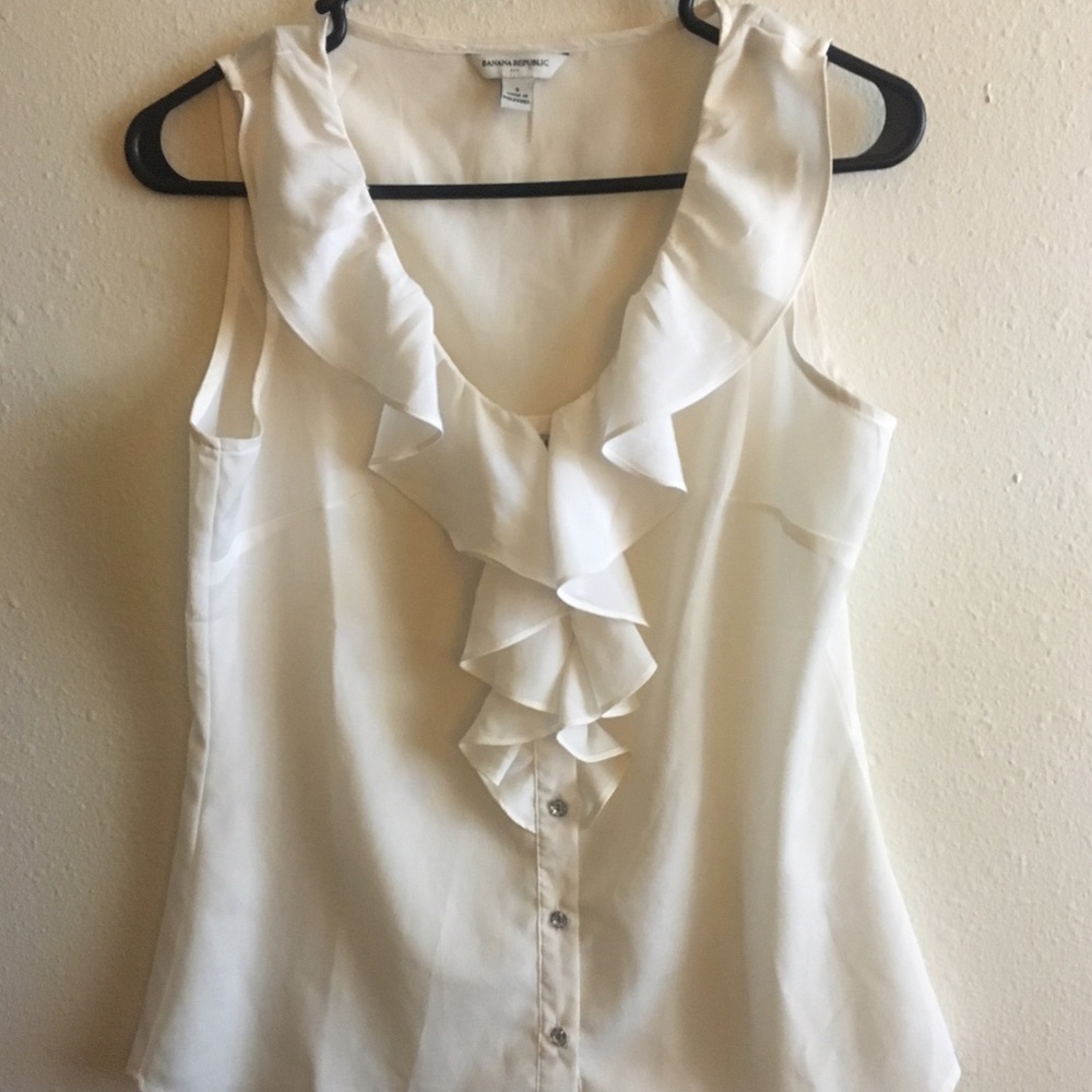 BANANA REPUBLIC White Sleeveless Blouse
