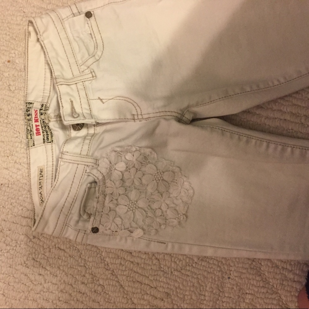 White Flower Jeans