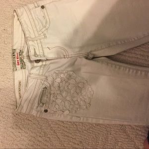 White Flower Jeans
