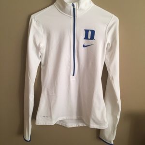 Duke Nike Dri-fit White Pullover