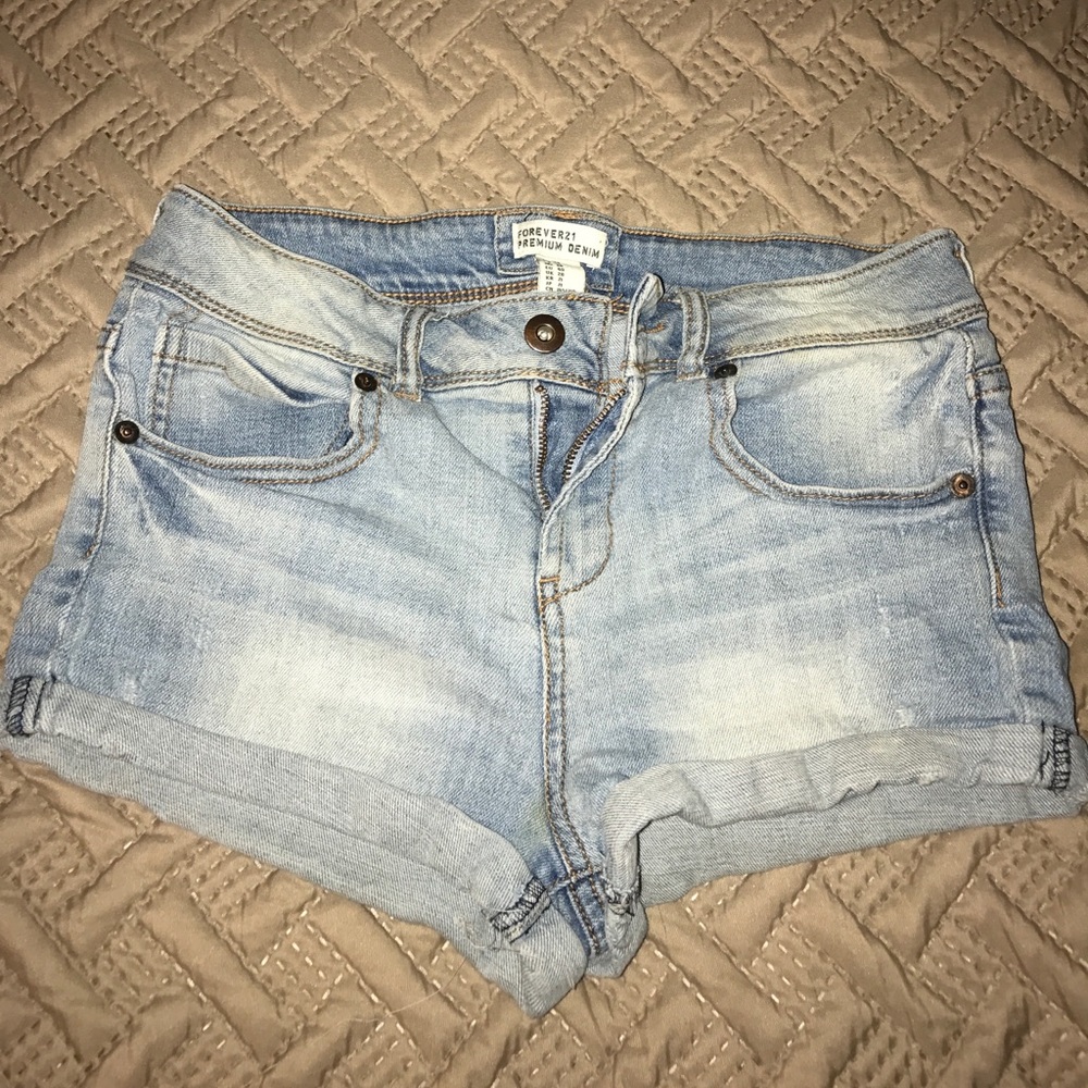 Blue jean light wash shorts