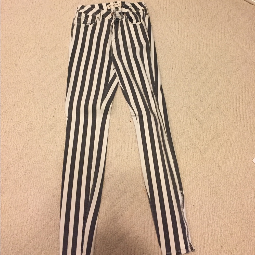 High-rise Stripped Skinny Jeans