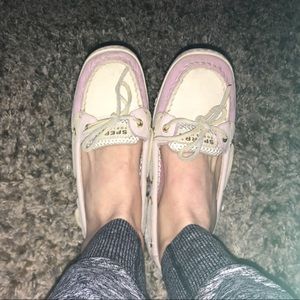 Cute pink and cream Sperry's