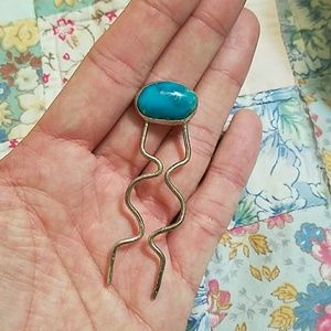Sterling & turquoise hair pin
