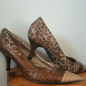 Cheetah snakeskin kitten heel lowest 7/24