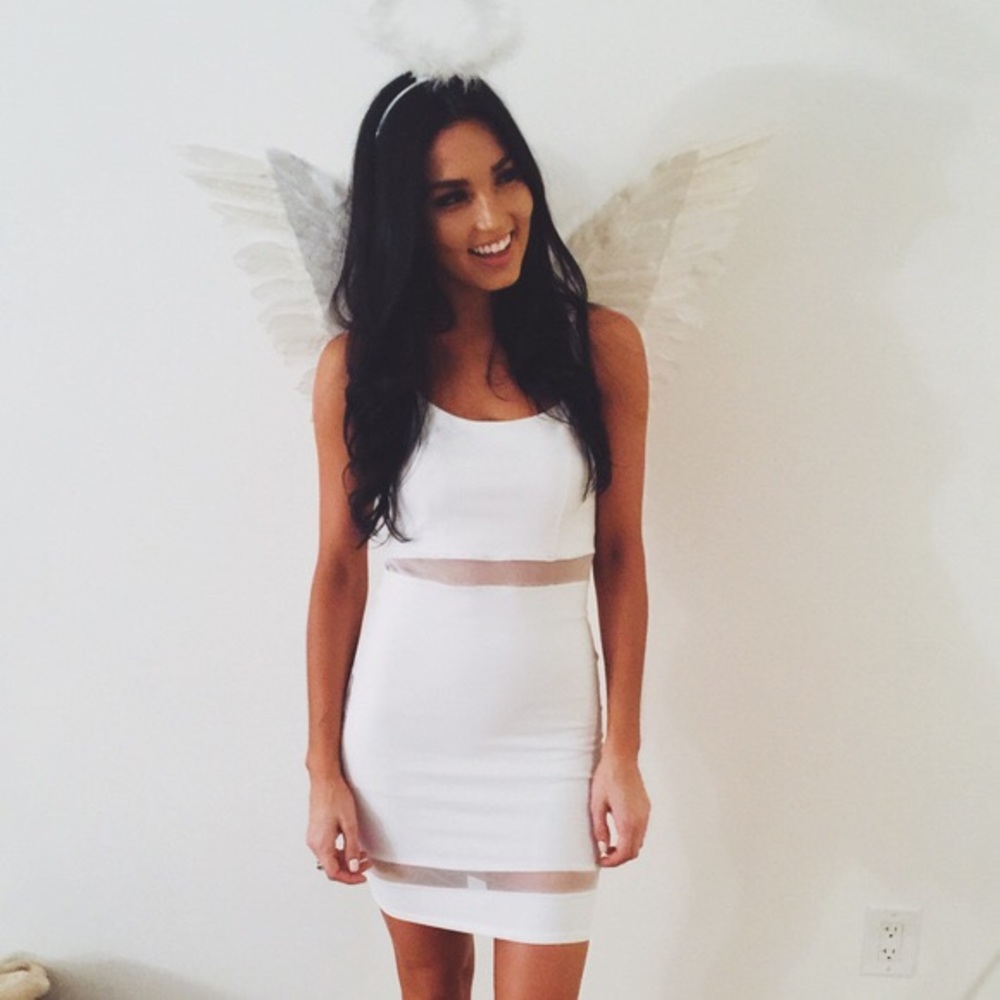 Donna Mizani white mesh dress