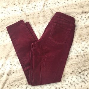 GAP Maroon Corduroy Skinny Pants