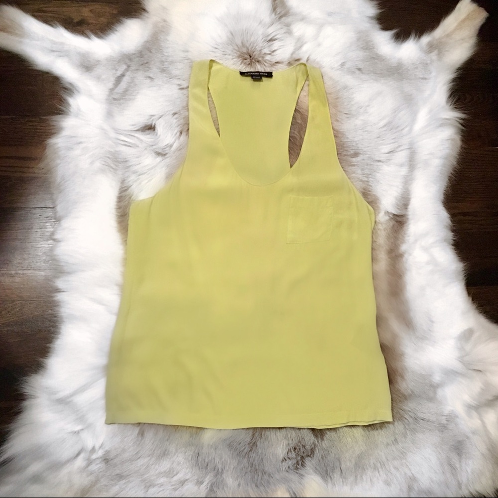 Alexander Wang Lime Silk Racerback Tank