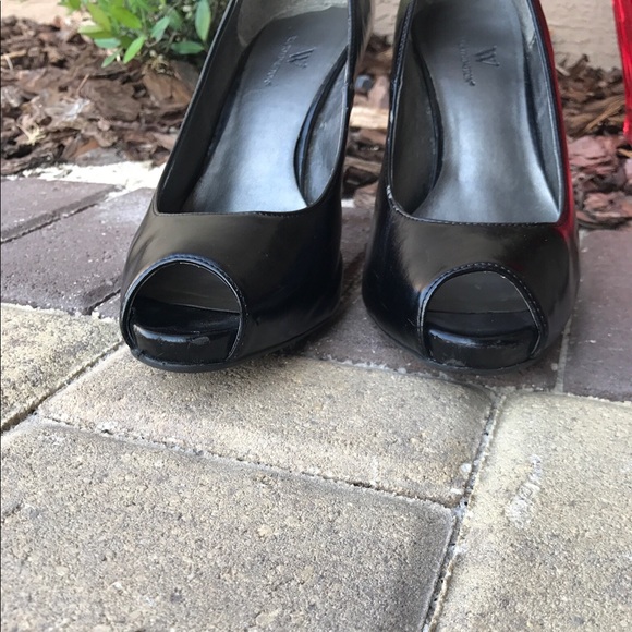 Black leather peep toes - Picture 2 of 6