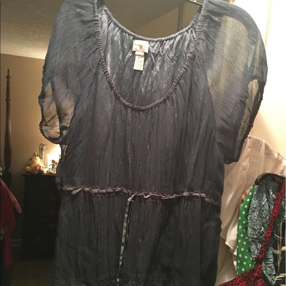 Sheer blue blouse