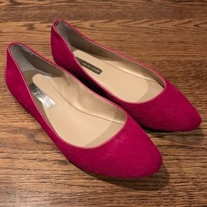 INC pink pony hair flats