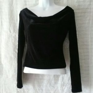 New Black  Velvet Blouse