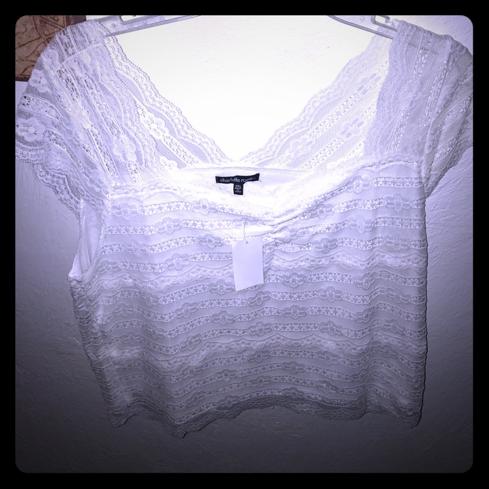 NWT white crop top