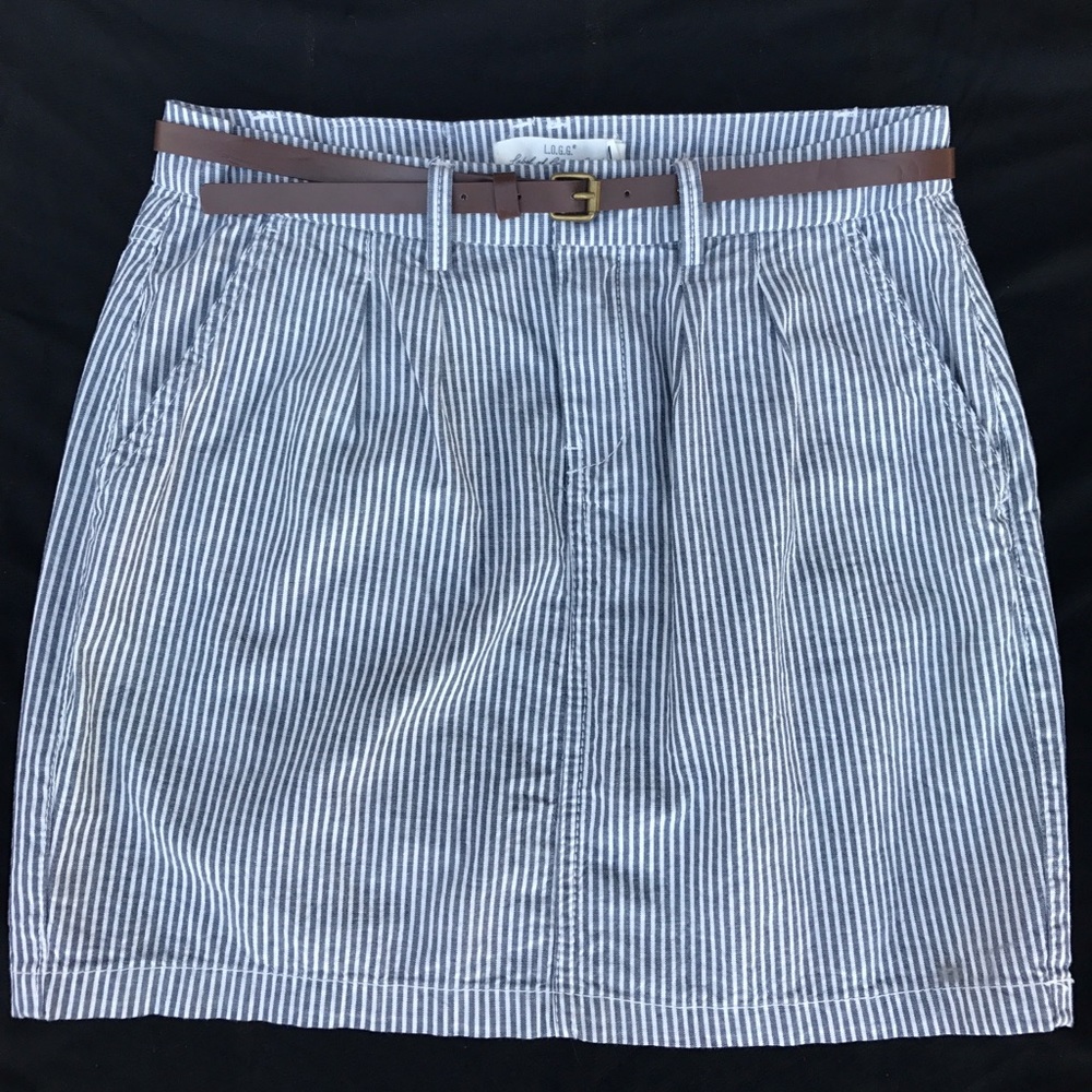 [H&M] casual striped cotton mini skirt
