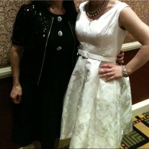 White House black market white brocade dress