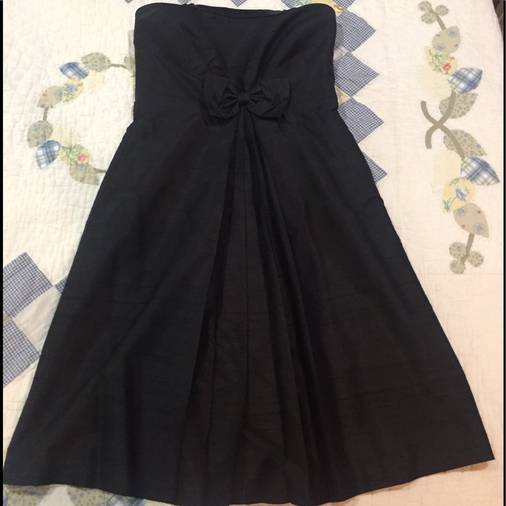 Black strapless knee length dress