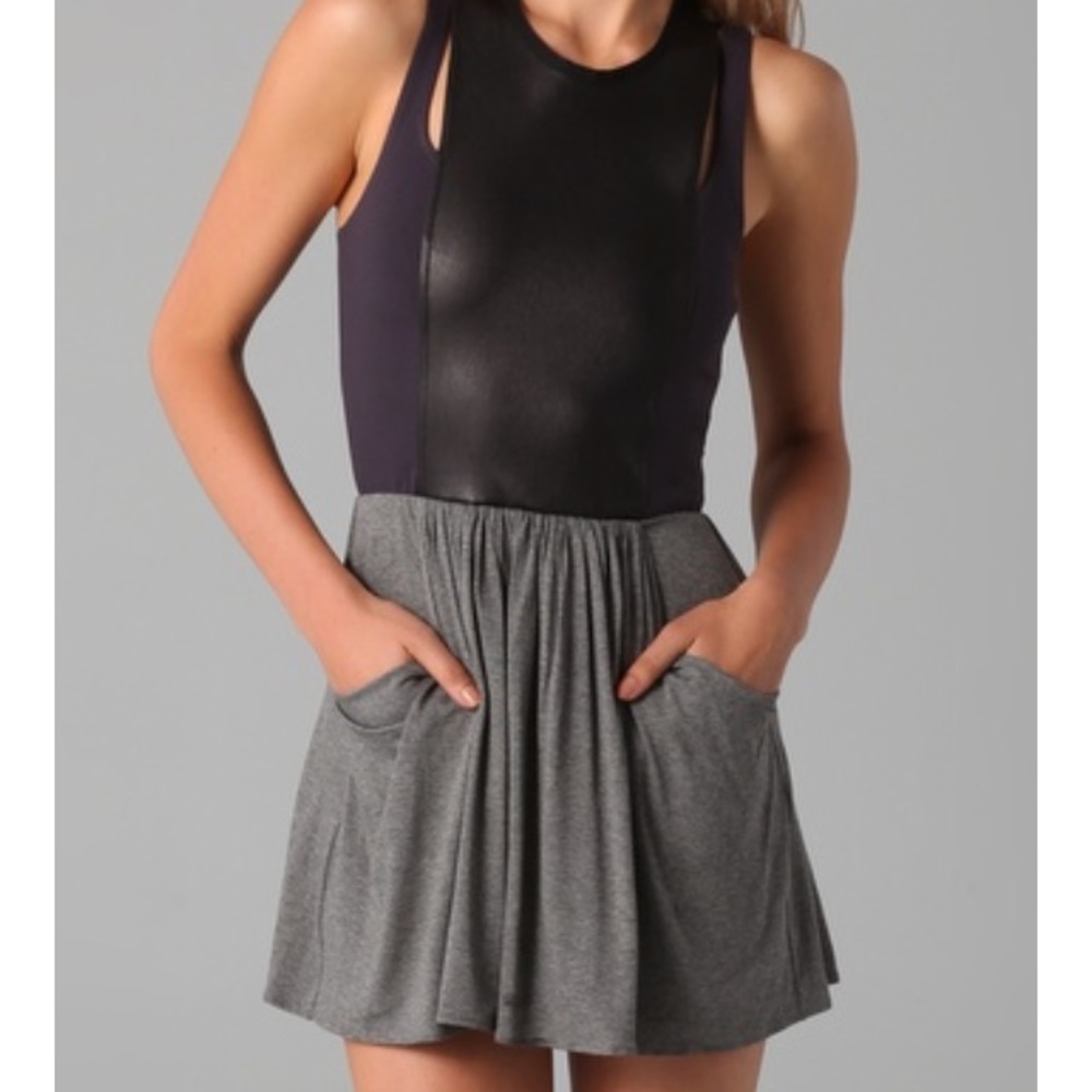 Mason leather panel, jersey dress