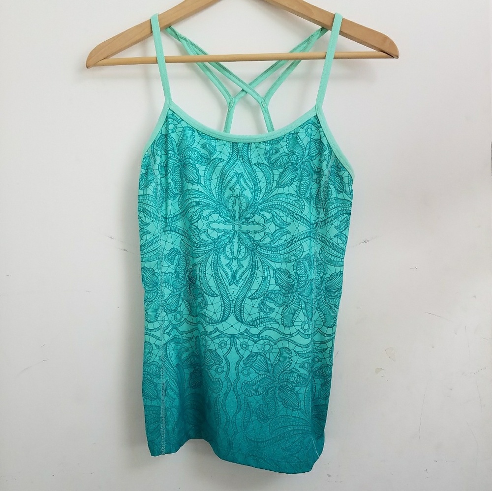 Athleta Green Sleeveless Top with Mesh Sports Bra