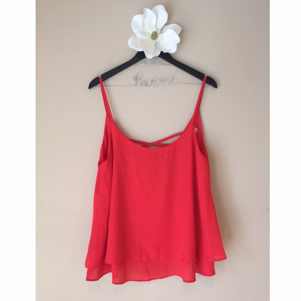 Strappy orange tank top
