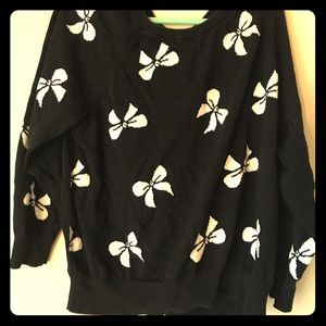 Torrid Black & White Bow Sweater
