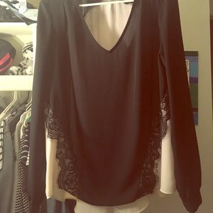 Black and cream blouse