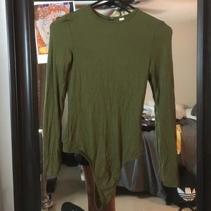 Olive green long sleeve body suit