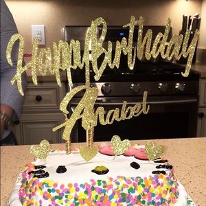 Personalized Happy birthday cake topper