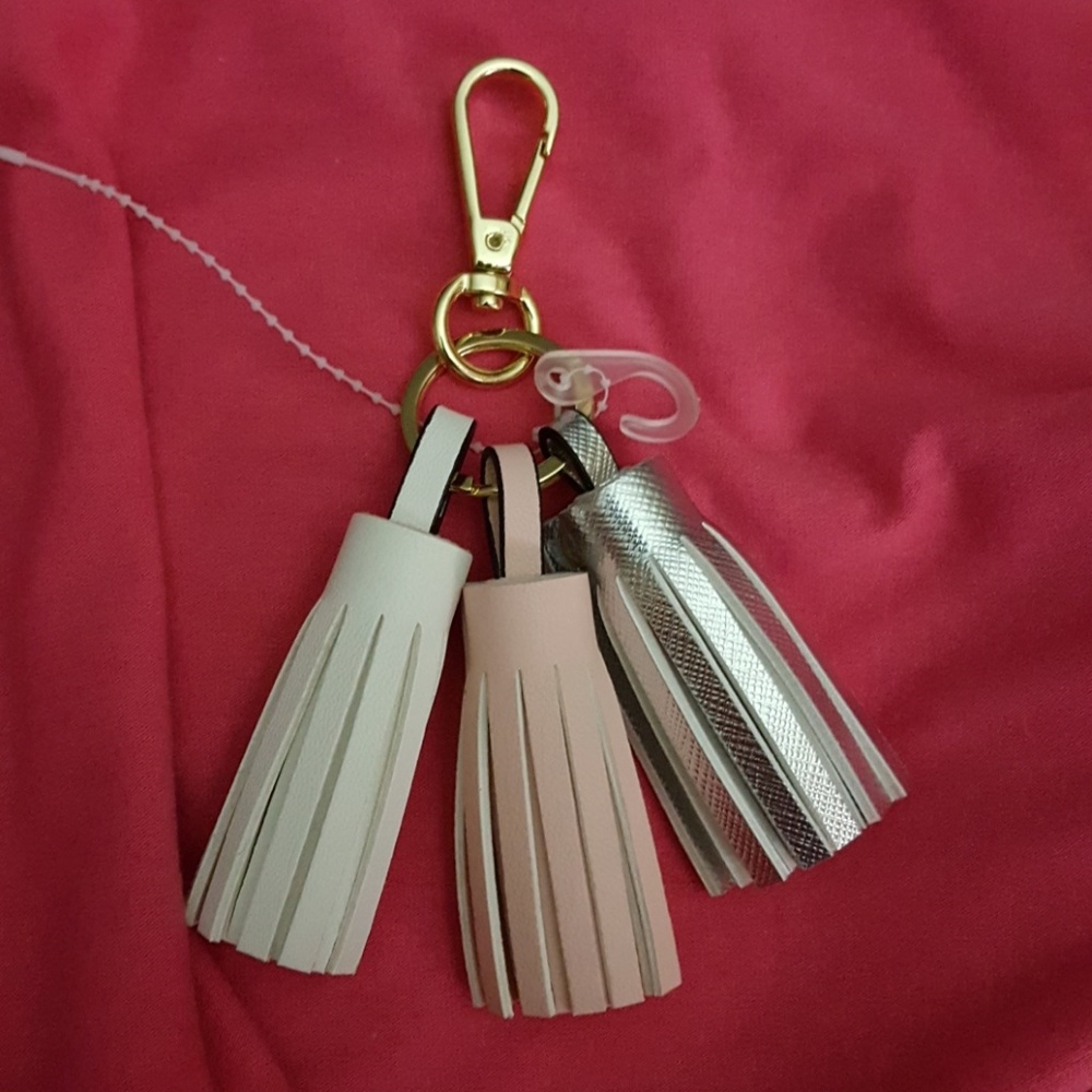Triple tassel bag charm
