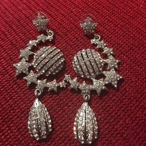 Gorgeous Silver Star/Teardrop Earrings