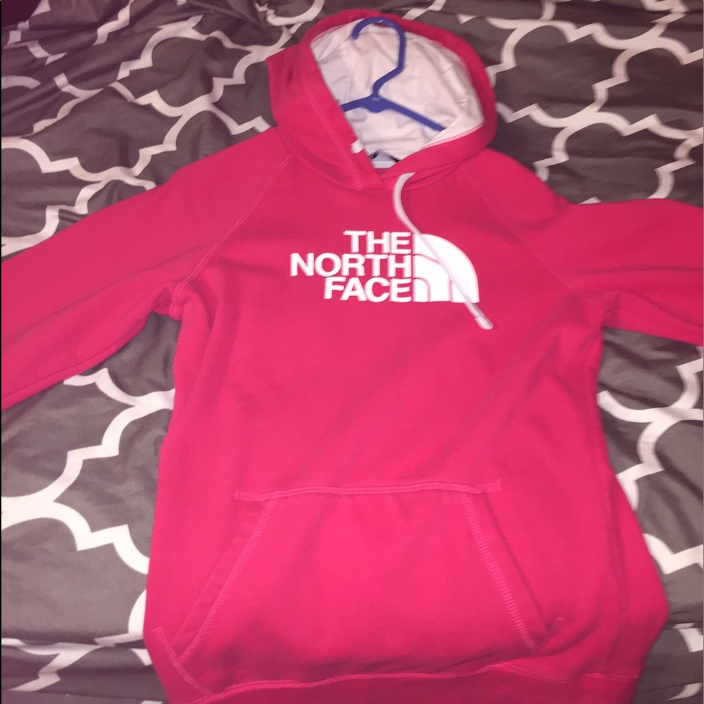 Rose red north face hoodie
