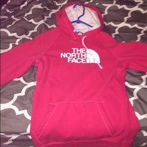 Rose red north face hoodie
