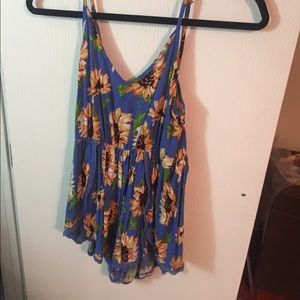 Light blue LF sunflower romper