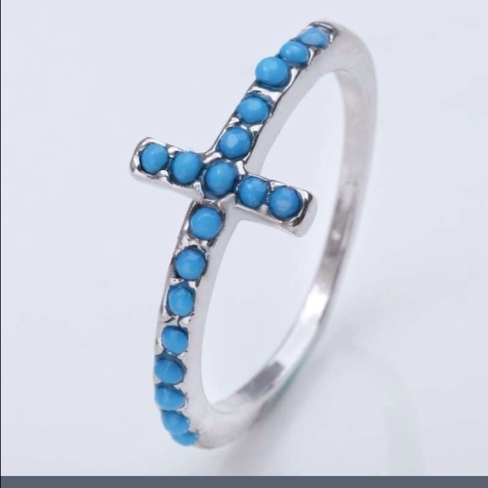 Turquoise Cross Ring