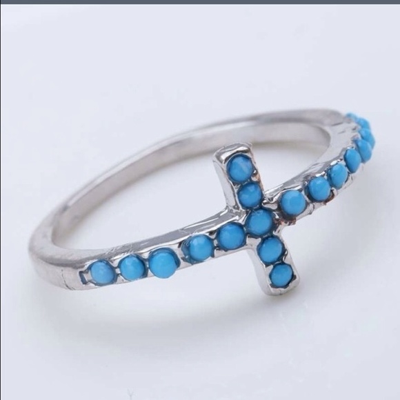 Turquoise Cross Ring - Picture 2 of 2