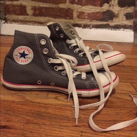 Converse Shoes - Grey women's high top converse sneakers