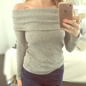 Off the shoulder soft sweater shirt size Small