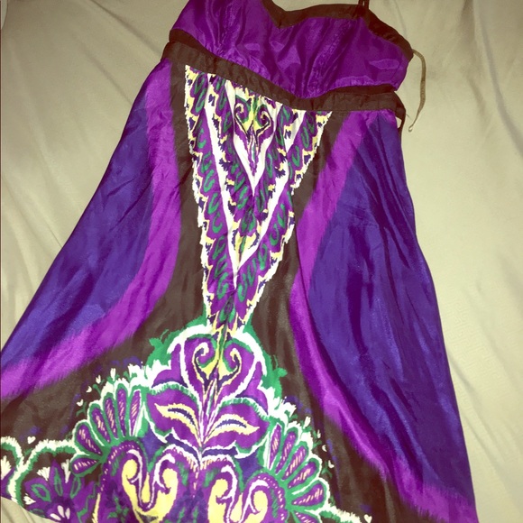 Multi color silk dress - Picture 1 of 1