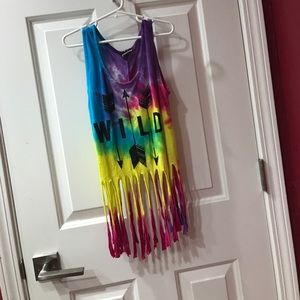 Rainbow Fringed Wild Crop Top