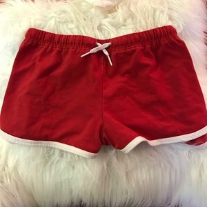 Red Lifeguard Style Gym Shorts