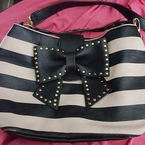 Black and eggshell striped betsey johnson
