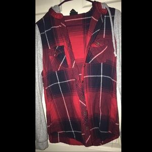 Rue 21 button up hoodie flannel