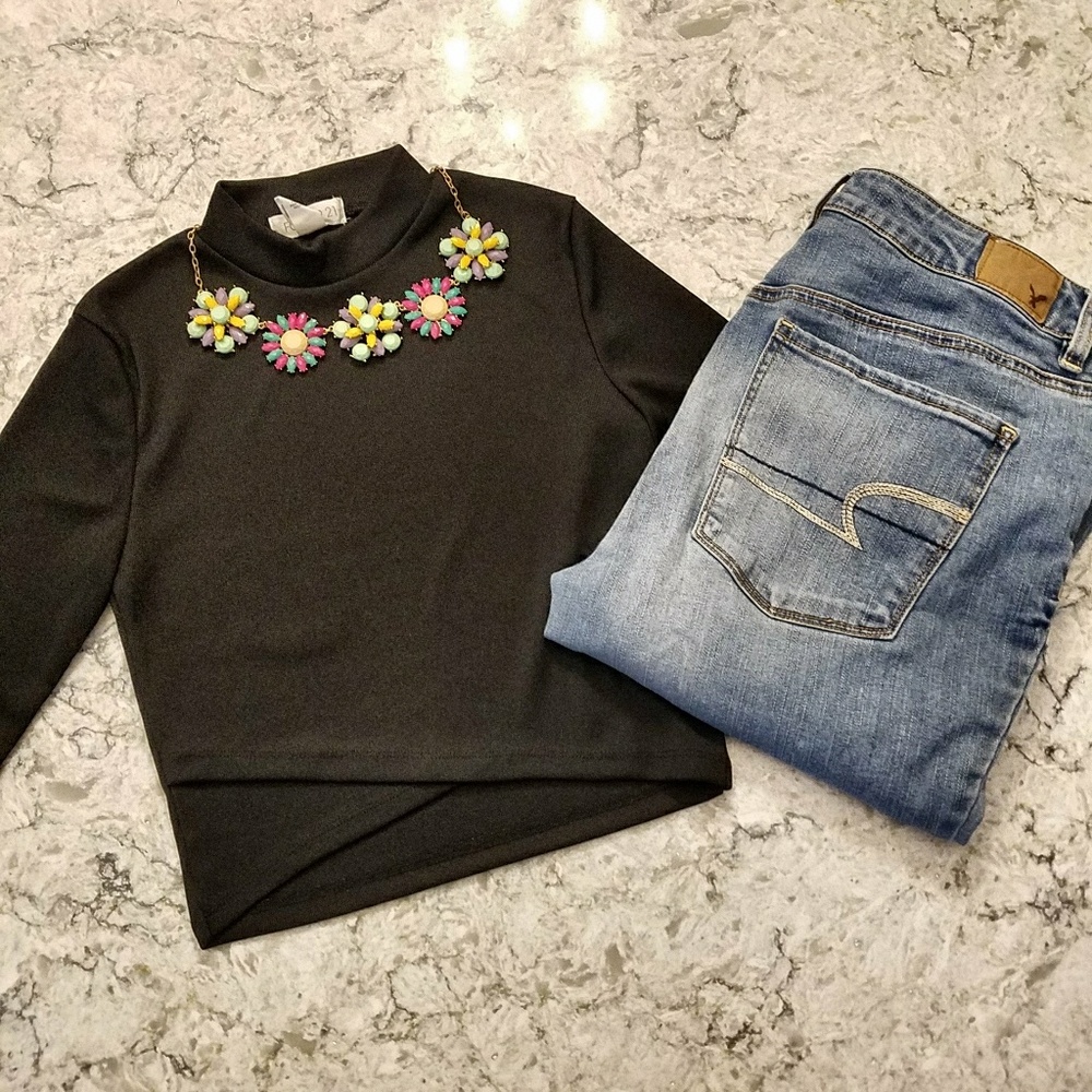 Forever 21 Mock Neck Crop Top